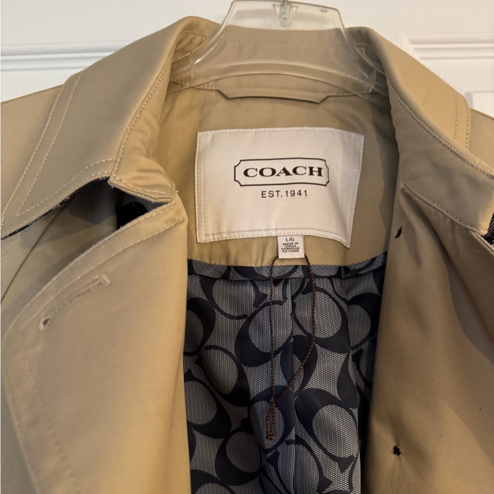 Coach Beige Outerwear with Logo Lining